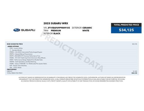 Ceramic White 2023 Subaru WRX Premium