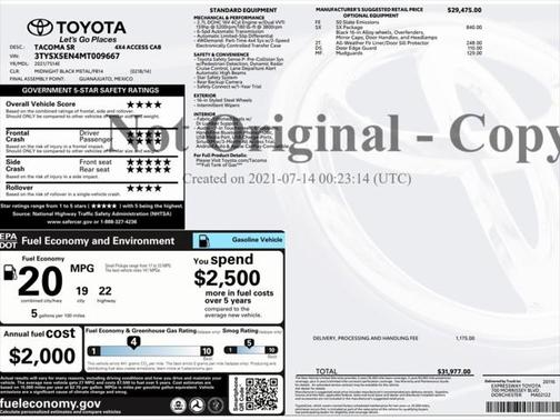 2021 Toyota Tacoma SR