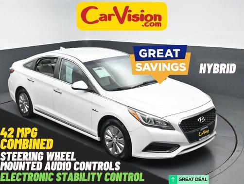 Diamond White Pearl 2016 Hyundai SONATA Hybrid SE