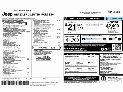 2022 Jeep Wrangler Unlimited Sport