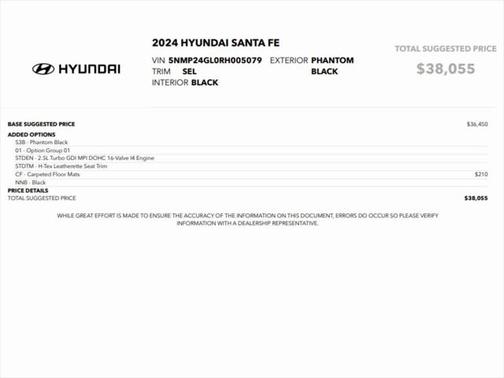 2024 Hyundai SANTA FE SEL 2.4