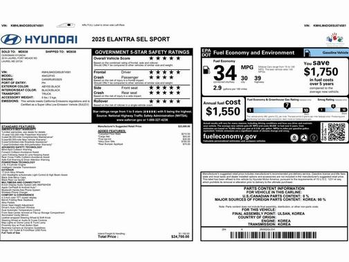 2025 Hyundai ELANTRA Sport