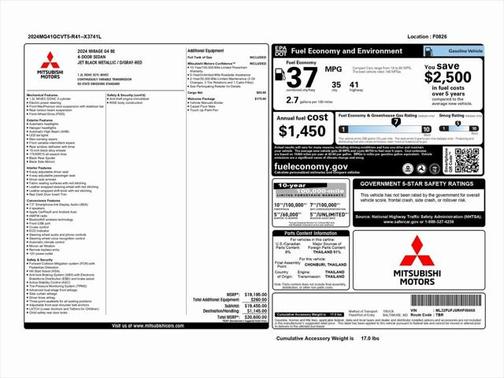 2024 Mitsubishi Mirage G4 Black Edition