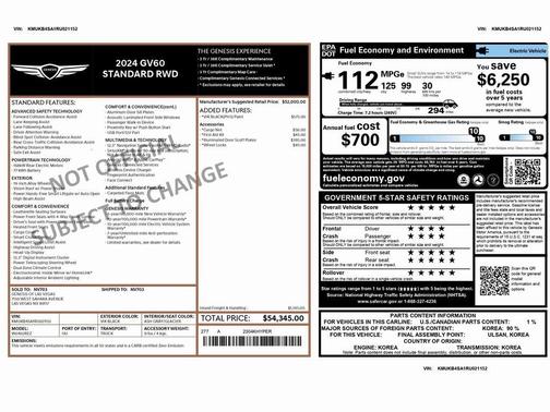 2024 Genesis GV60 Standard RWD