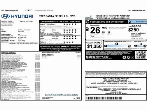 2022 Hyundai SANTA FE SEL 2.4