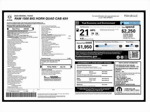2020 RAM 1500 Big Horn/Lone Star