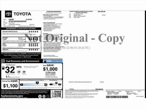 2022 Toyota Camry SE