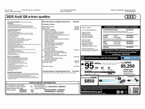 2025 Audi Q6 e-tron Premium Plus quattro