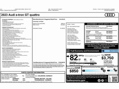2023 Audi e-tron GT Premium Plus quattro