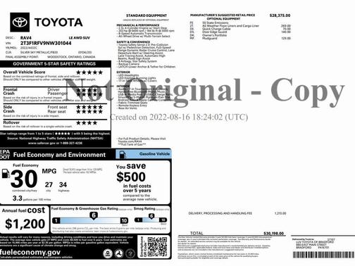 2022 Toyota RAV4 LE