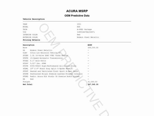 2021 Acura RDX A-Spec