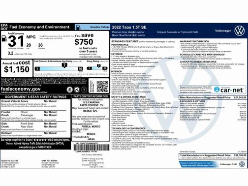 2022 Volkswagen Taos 1.5T SE