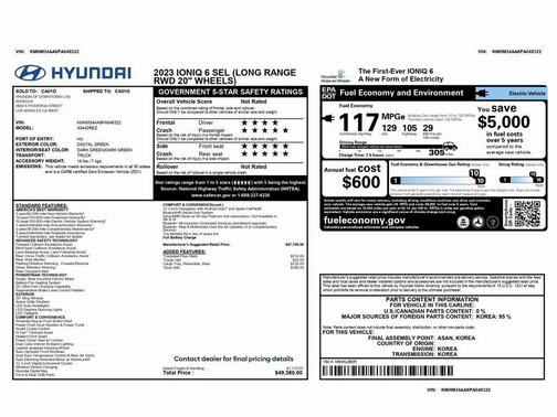 2023 Hyundai IONIQ 6 SEL