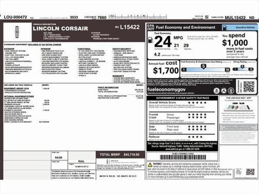 2021 Lincoln Corsair Standard