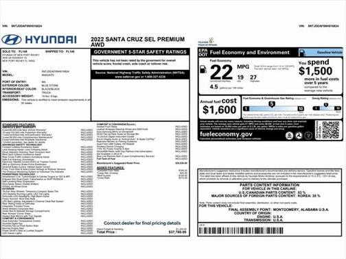 2022 Hyundai SANTA CRUZ SEL Premium
