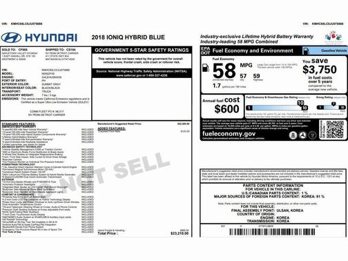 2018 Hyundai IONIQ Hybrid Blue