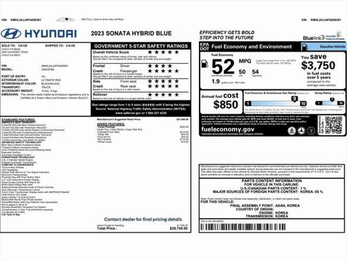 2023 Hyundai SONATA Hybrid Base