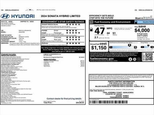 2024 Hyundai SONATA Hybrid Limited
