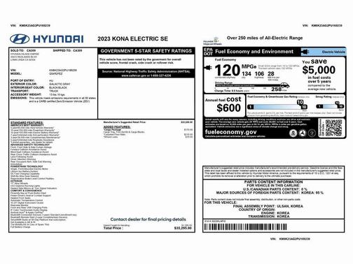 2023 Hyundai KONA EV SE