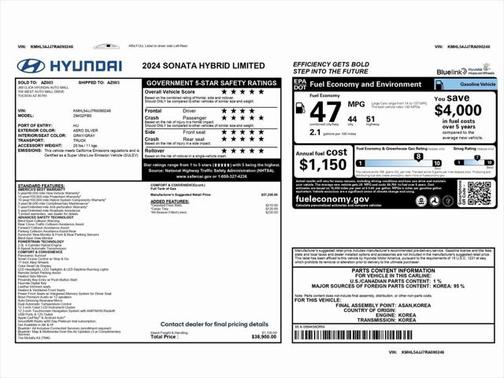 2024 Hyundai SONATA Hybrid Limited