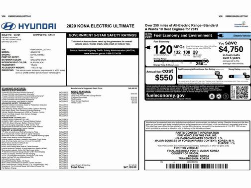 2020 Hyundai KONA EV Ultimate