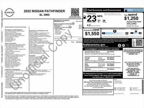 2022 Nissan Pathfinder SL 2WD