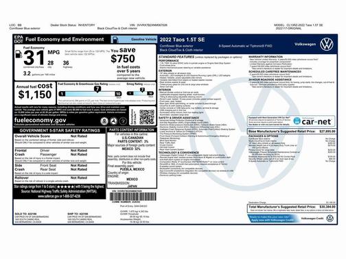 2022 Volkswagen Taos 1.5T SE