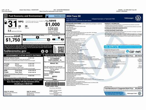 2024 Volkswagen Taos 1.5T SE