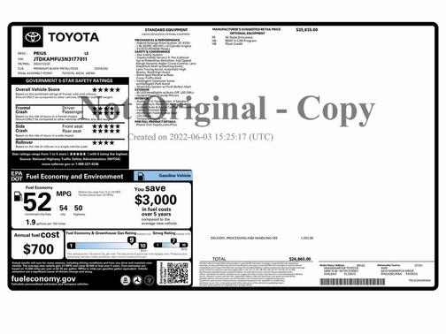 2022 Toyota Prius LE