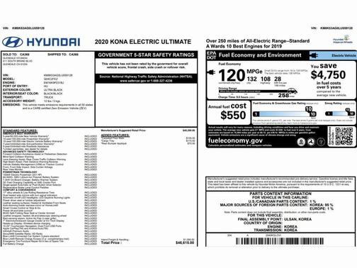 2020 Hyundai KONA EV Ultimate