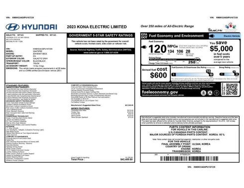 Galactic Gray 2023 Hyundai KONA EV Limited