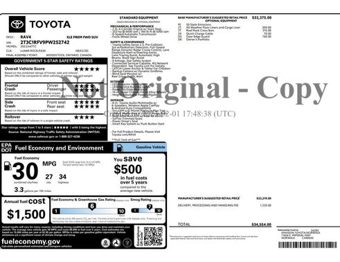 Lunar Rock 2023 Toyota RAV4 XLE Premium