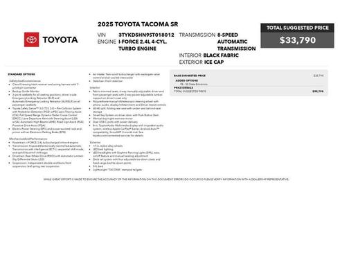Ice Cap 2025 Toyota Tacoma SR