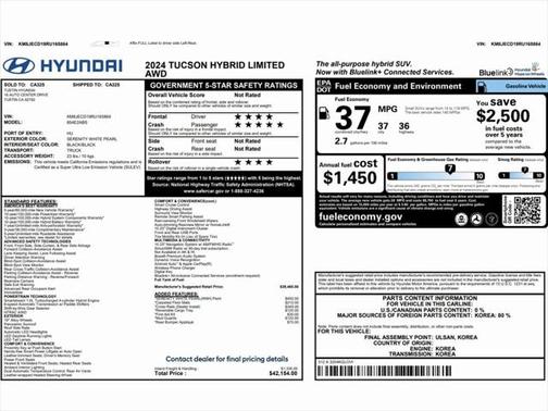 2024 Hyundai TUCSON Hybrid Limited