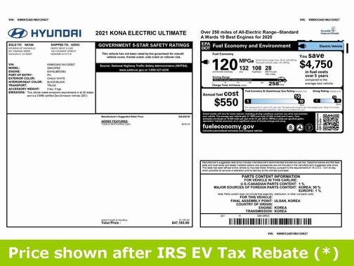 2021 Hyundai KONA EV Ultimate