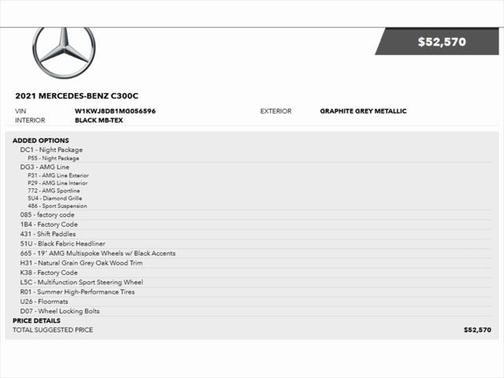 2021 Mercedes-Benz C-Class Coupe