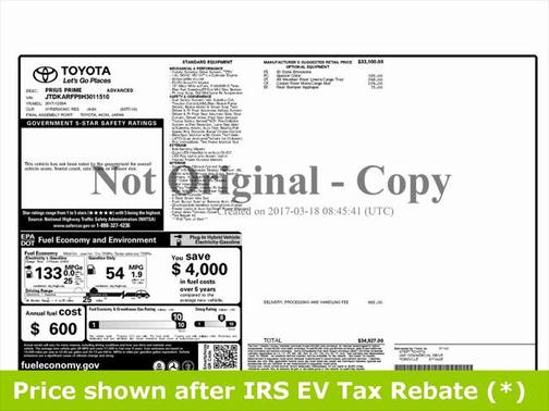 2017 Toyota Prius Prime Advanced