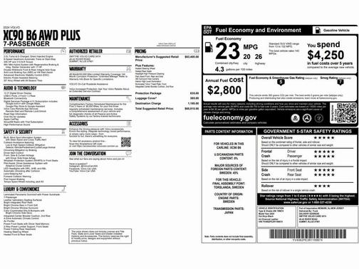 2024 Volvo XC90 B6 Plus Bright Theme 7-Seater