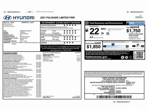 2021 Hyundai PALISADE Limited