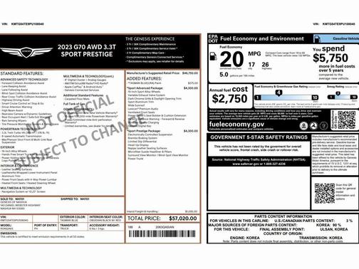 2023 Genesis G70 3.3T AWD