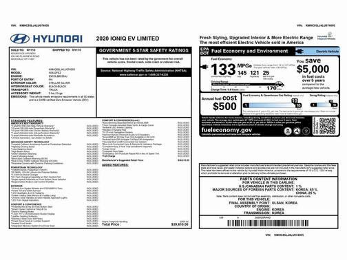2020 Hyundai IONIQ EV Limited