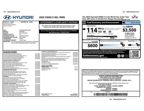 Phantom Black 2022 Hyundai IONIQ 5 SEL