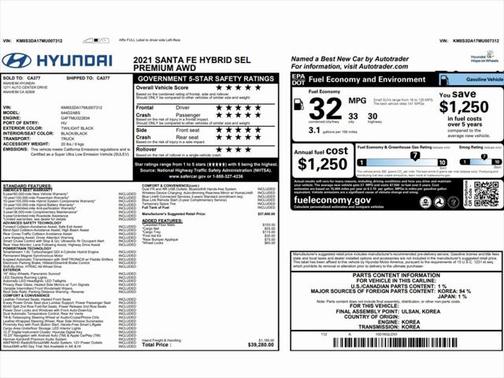 2021 Hyundai SANTA FE HEV SEL Premium
