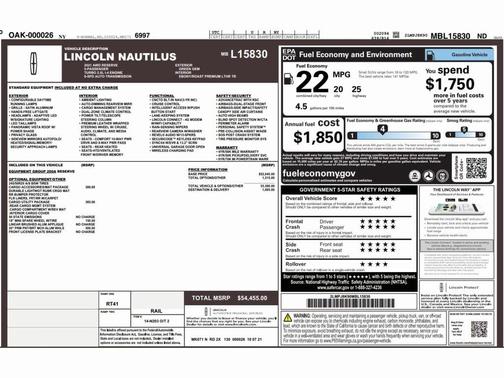 2021 Lincoln Nautilus Reserve