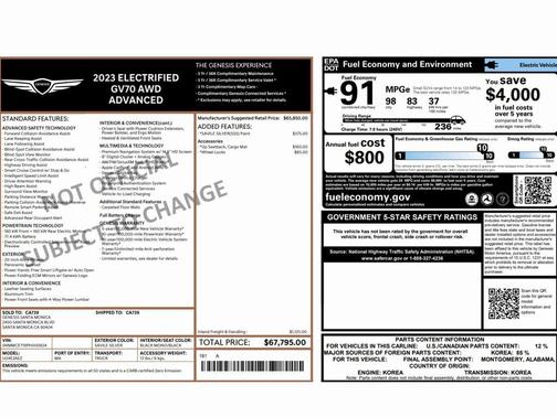 2023 Genesis Electrified GV70 Advanced