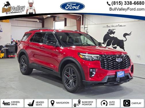 Rapid Red Metallic Tinted Clearcoat 2025 Ford Explorer ST-Line
