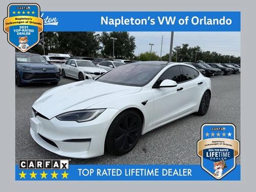 Pearl White Multi-Coat 2022 Tesla Model S Plaid
