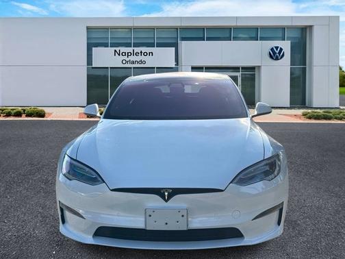 Pearl White Multi-Coat 2021 Tesla Model S Plaid