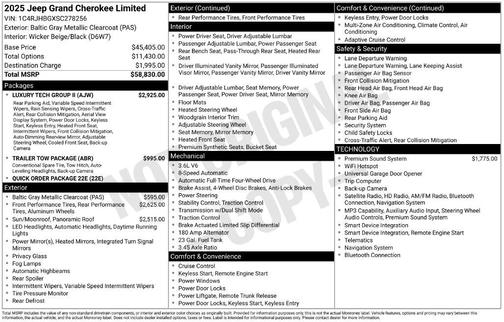 Baltic Gray Metallic Clearcoat 2025 Jeep Grand Cherokee Limited