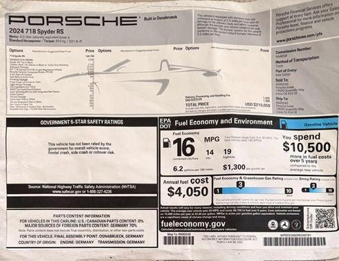 Gray Metallic 2024 Porsche 718 Spyder RS